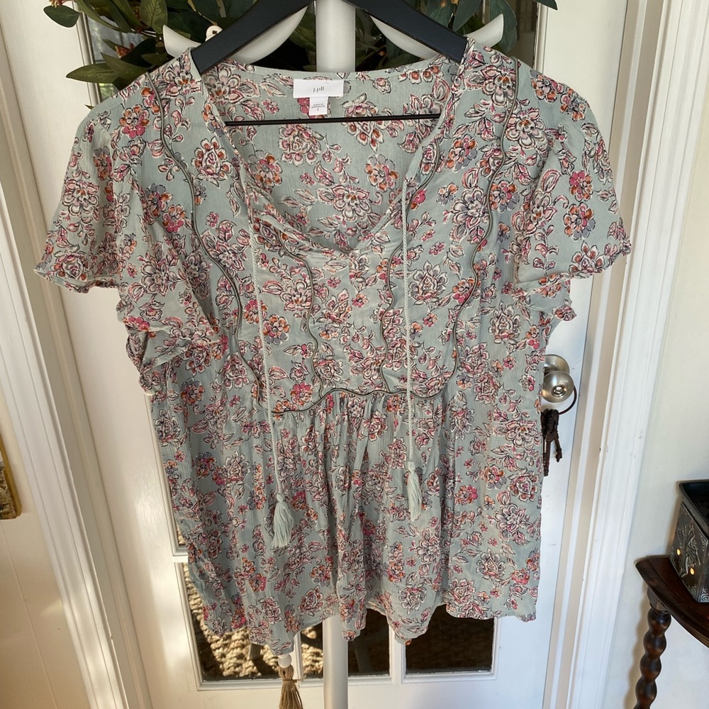 J. Jill Floral Boho Top SS S